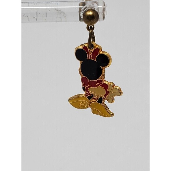 DISNEY MINNIE MOUSE ENAMEL DANGLE  EARRINGS PIERCED - Picture 5 of 8